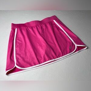 Pink print skort with white trim